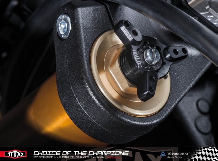 Titax Gabelversteller Rot 22 mm alle Ducati mit SHOWA Gabel front fork adjuster 